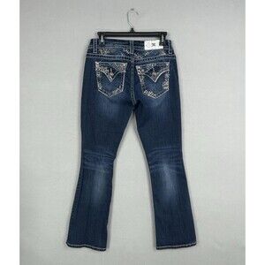 Miss Me Jeans Womens 28 Mid Rise Easy Boot Embellished Bling Denim Western Y2K